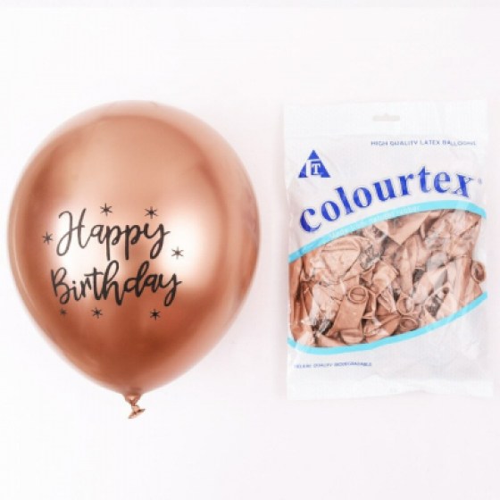 Baloni metalik rose gold Happy Birthday