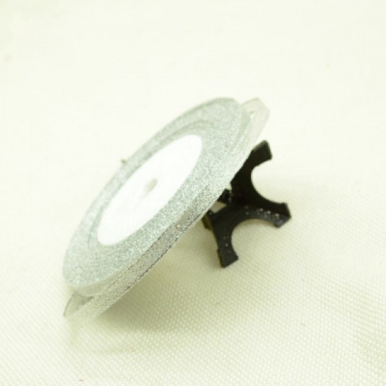 Organza traka glitter srebrna 10mm