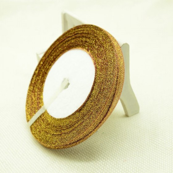 Organza traka glitter zlatna 10mm